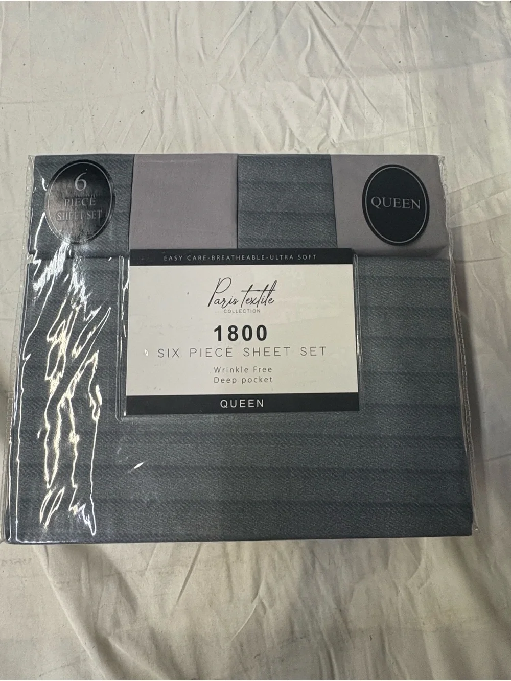 1800 Queen Six-Piece Sheet Set - Gray